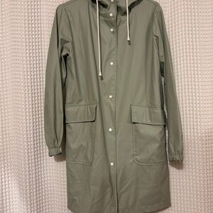 Women's Sage Green Hooded Raincoat